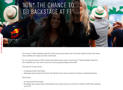 Win an exclusive behind-the-scenes access to the F1 Grand Prix
