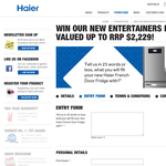 Win an 'Haier' French door refrigerator!