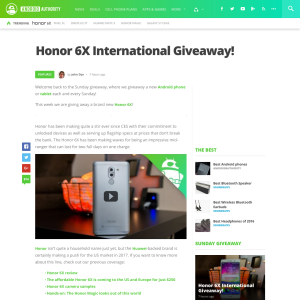 Win an Honor 6X smartphone!