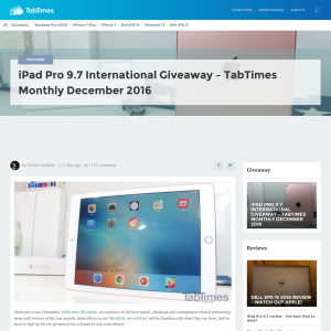 Win an iPad Pro 9.7 from TabTimes