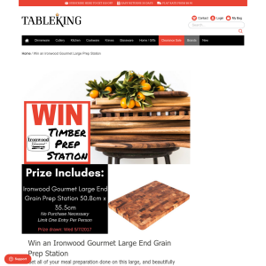 Win an Ironwood Gourmet Large End Grain Prep Station