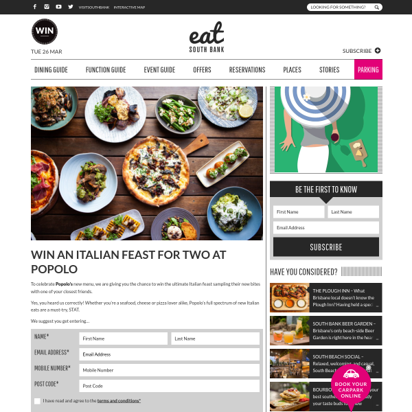 Win an Italian Feast for Two at Popolo