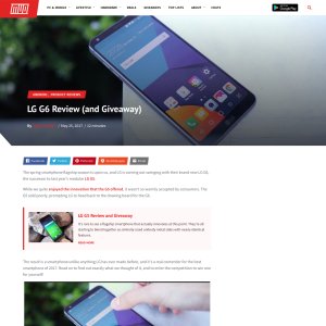 Win an LG G6 smartphone!