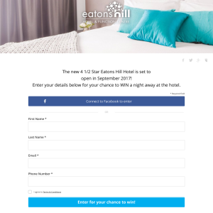 Win an overnight stay at new 4 1/2 Star Eatons Hill Hotel
