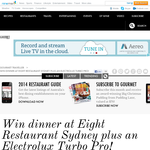 Win dinner at 'The Eight Restaurant' in Sydney + an Electrolux Turbo Pro!