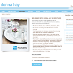 Win dinner with Donna Hay in her studio!