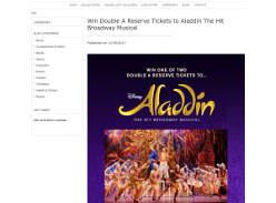 Win Double A Reserve Tickets to Aladdin The Hit Broadway Musical