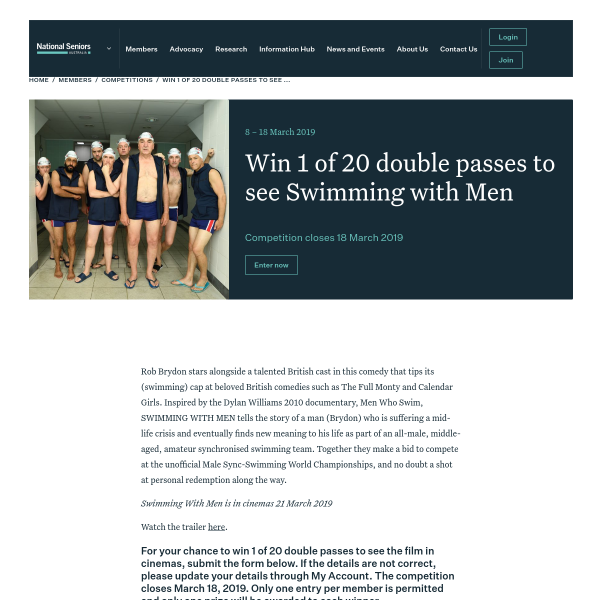 Win Double Movie Tix to Swimming With Men