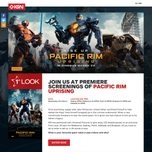 Win double passes to an exclusive First Look of Pacific Rim: Uprising