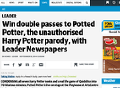 Win double passes to Potted Potter, the unauthorised Harry Potter parody, with Leader Newspapers