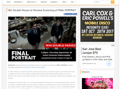 Win Double Passes to Preview Screening of Final Portrait