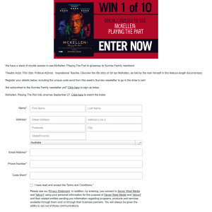 Win double passes to see McKellen: Playing The Part