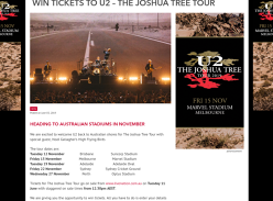 Win double passes to see U2 - The Joshua Tree Tour!