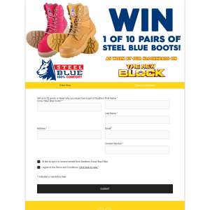 Win five pairs of Steel Blue boots