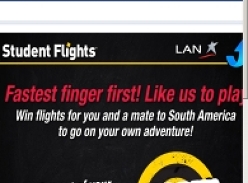 Win flights for you and a mate to South America
