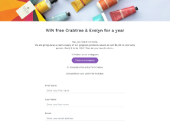 Win free Crabtree & Evelyn for a year