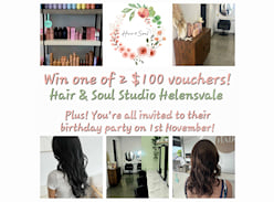 Win 1 of 2 $100 Hair & Soul Studio Vouchers in Helensvale