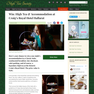 Win High Tea & Accommodation at Craig’s Royal Hotel Ballarat
