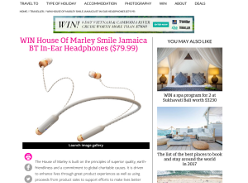 Win 'House of Marley' Smile Jamaica BT In-Ear Headphones, valued at $79.99!