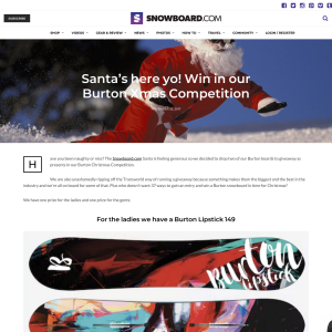 Win in Snowboard.com Burton Xmas Giveaway