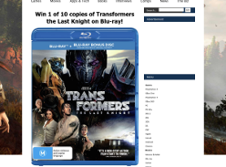 Win one of ten copies of Transforners: The Last Knight on bluray