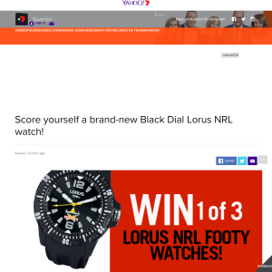 Win one of three NRL Lorus watches