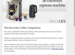 Win one of three premium Electrolux espresso machines 
