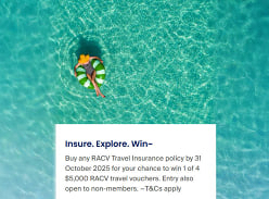 Win 1 of 4 $5K RACV Travel Vouchers