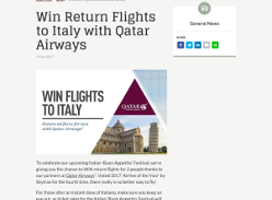 Win Return Airfares for Two to Italy