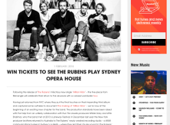 Win Rubens' tickets for Sydney show