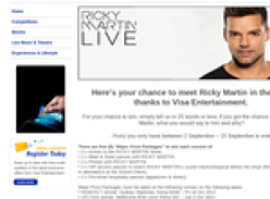 Win the chance to meet Ricky Martin in the flesh! (VISA Customers Only)