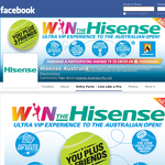 Win the Hisense Ultra VIP Exprerience to the Australian Open