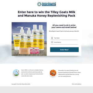 Win the Tilley Goats Milk & Manuka Honey Replenishing Pack!