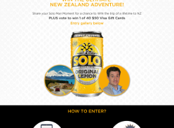 Win the ultimate New Zealand adventure + 1 of 40 $50 VISA gift cards to be won! (NSW, VIC & QLD Residents ONLY)