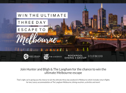 Win the ultimate weekend escape to Melbourne, valued at $4000!