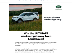 Win the ULTIMATE weekend getaway from Land Rover