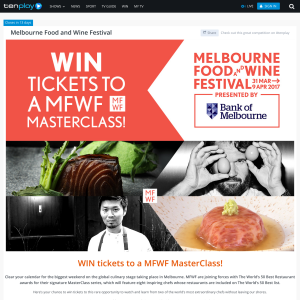 Win tickets to a MFWF Masterclass! (Flights & Accommodation NOT Included)