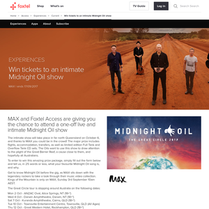 Win tickets to an intimate Midnight Oil show