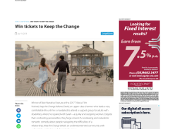 Win tickets to Keep the Change