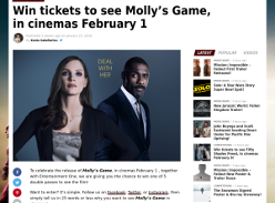 Win tickets to see Molly’s Game