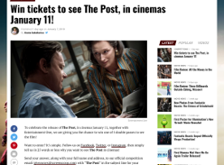 Win tickets to see The Post
