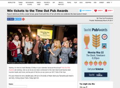 Win tickets to the 'TimeOut' Pub Awards! (Flights & Accommodation NOT Included)