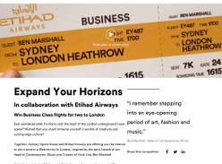 Win two Business Class flights to London with Etihad Airways