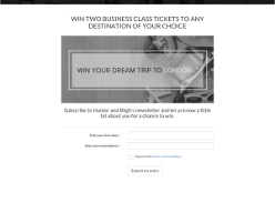 Win two business class tickets to any destination