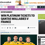 Win two platinum tickets to see the Qantas Wallabies take on Les Bleus at Suncorp Stadium on Saturday 7 June.