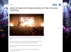 Win VIP side of stage access at the St Kilda Festival!