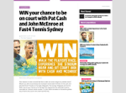 Win your chance to be on court with Pat Cash and John McEnroe at Fast4 Tennis Sydney