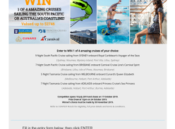 Win Your Choice of South Pacific or Tasmania Cruise for 2