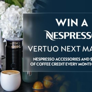 Win 1 of 10 Daily Prizes of a Nespresso Coffee Machine Bundle