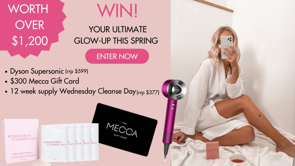 Win a Dyson Supersonic, $300 Mecca Gift Card & 12 Week Supply of Wednesday Cleanse Day